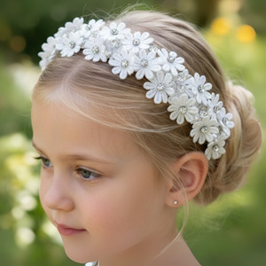 Handmade White Lace Flower Crown for Girls - The Wanderstar