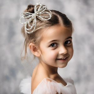 Kids Designer White Hair Accessories: The Lavender Designer Girls Pearl Hair Clip