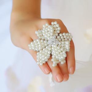 Kids Designer White Hair Accessories: The Princess of Pearls Designer Ring