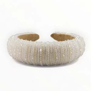 Kids Designer White Hair Accessories: Brooke Crystal Headband