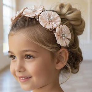 Luxury Blush Hair Accessories: The Pretty Petunia Girls Flower Headband