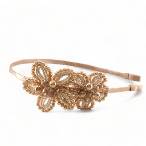 Luxury Blush Hair Accessories: The Garden Party Kids Blush Pearl & Crystal Headband