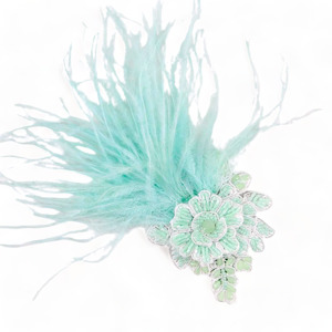 Luxury Feather Hair Accessories: The Lotus Designer Girls Hair Clip