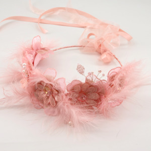 Luxury Feather Hair Accessories: The Lauren Girls Flower Crown