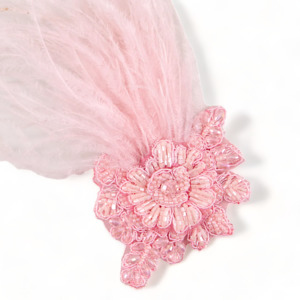 Luxury Feather Hair Accessories: The Lotus Girls Pink Flower Barrette