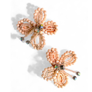Meadows & Dreams Butterfly Hair Clip Set – Pale Apricot Crystal