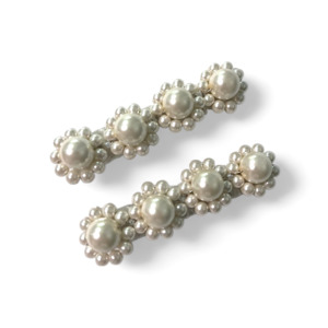 Luxury Girls Hair Clip Sets: The Amor Girls White Pearl Hair Clip