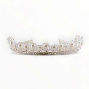 The Carita Pearl and Crystal Tiara Designer Headband