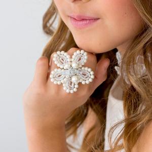 The Mini Shades of White Designer Ring