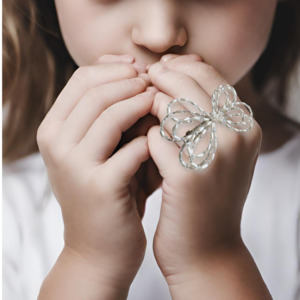 Girls White Communion Accessories: The Lavender Flower Girls Pearl Ring