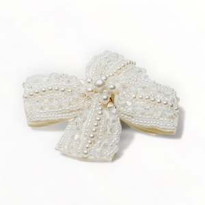 Noughts & Crosses Girls Ivory Pearl Hair Bow Clip