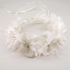 Girls White Communion Accessories: The Designer Lacie Girls Flower Crown