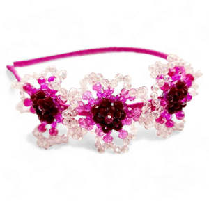 The Fleur Flower Kids Pink Crystal Hair Band