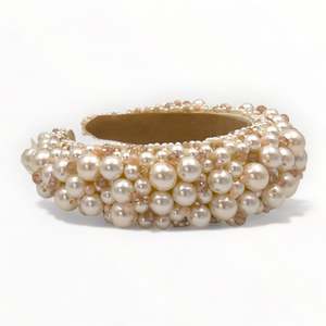 Luxury Padded Headbands For Girls: Taylor Blush Pearl Headband