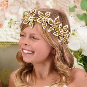 I Put A Spell On You Halloween Accessories: The Raziel Goddess Sequin Halo Designer Hair Garland