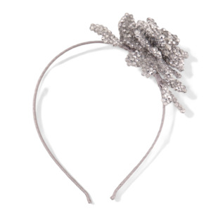 Luxury Silver Hair Accessories: The Rosette Girls Silver Flower Crown