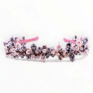 Luxury Silver Hair Accessories: Sachi Pearl & Crystal Girls Headband