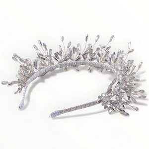 Luxury Silver Hair Accessories: The Laelyn Metallic Silver Tiara Headband