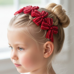 Christmas: The Sariel Designer Girls Red Bow Headband
