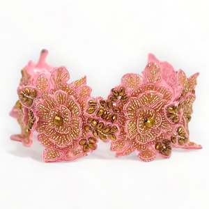 Christmas: Hadraniel Crystal Flower Designer Headband – Luxury Gold Embellished Girls' Hair Accessory