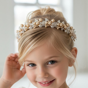 Missing: Prairie Princess Kids Designer Gold Pearl Headband