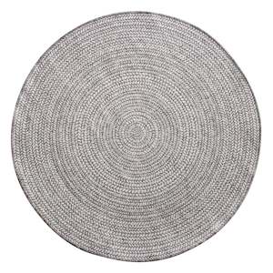 Shapes: Villa Indoor/Outdoor Round Braided Grey Rug