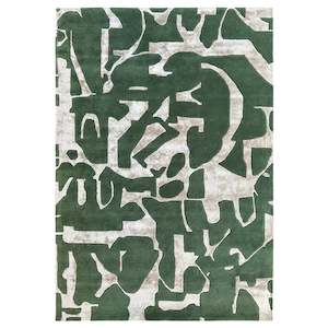 Geometric: Bente Abstraction Green Rug