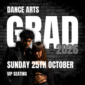 Products: Grad Show 2026 (vip seats) – Sun 25th Oct, 7.30pm