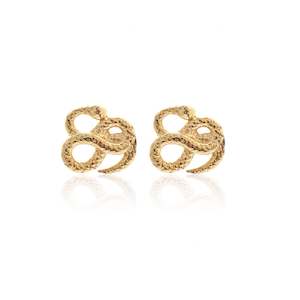 Superfine Serpent Stud Earrings Gold
