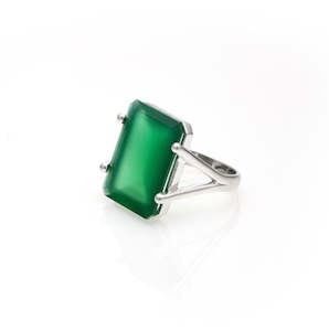 Prima Donna Ring Green Onyx + Silver