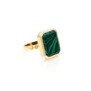 Athena / Ring / Green Malachite + Gold