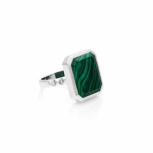 Athena / Ring / Green Malachite + Silver