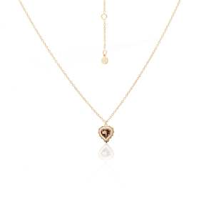 Bridal: Amour Necklace Smokey Quartz + Gold