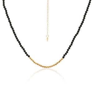 Aurora: Party At The Front / Necklace  / Black Onyx + Gold