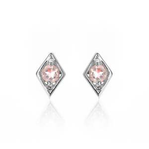 Superfine / Earrings / Keepsake Studs / Rose Quartz + Silver