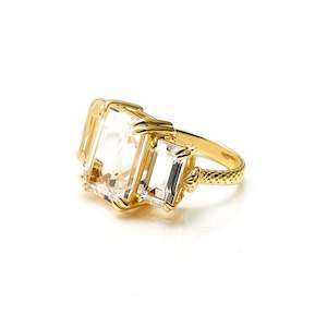 Temptation Ring Clear Crystal + Gold