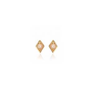 Superfine / Earrings / Keepsake Studs / Rose Quartz + Gold
