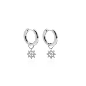 Nova / Hoop Earrings / CZ + Silver