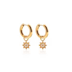 Nova / Hoop Earrings / CZ + Gold