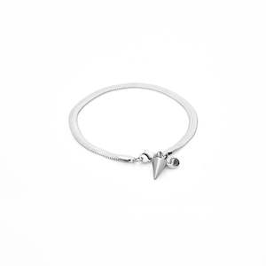 Herringbone Wide Silky Bracelet Silver
