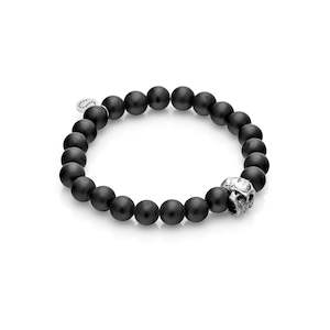 Men's Edit Skulduggery Bracelet Black Onyx + Silver