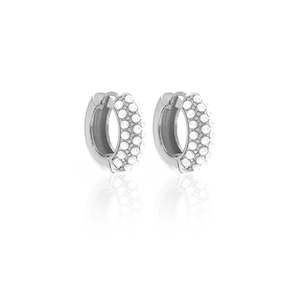 Amara Hoop Earrings Pearl + Silver
