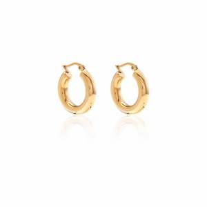 Halo Hoop Earrings Medium Gold