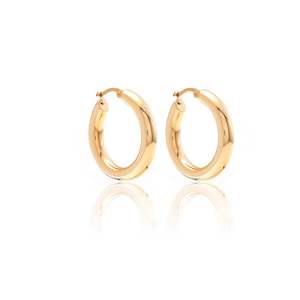 Halo Hoop Earrings Large Gold