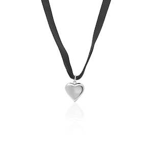 Silver Necklaces: Cupid Choker Necklace Black + Silver