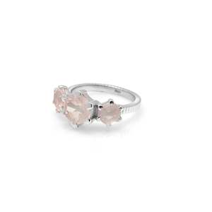 Bridal: Trinity Ring Rose Quartz + Silver