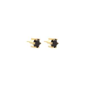 Best Sellers: Harmony Stud Earrings Black Spinel + Gold