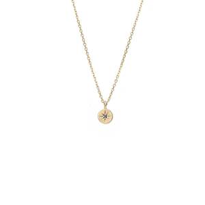 Petite North Star Necklace Blue Sapphire + Gold
