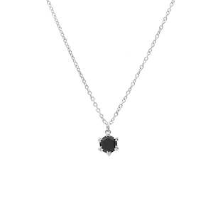 Silver Necklaces: Harmony Necklace Black Spinel + Silver