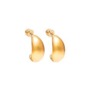Dynamic Medium Hoop Earrings Gold